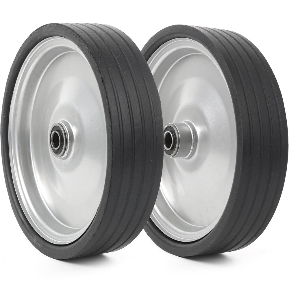 2-Pack 10"x2.5" Flat Free Solid Rubber Tires 10" Solid Wheels for Hand Trucks...