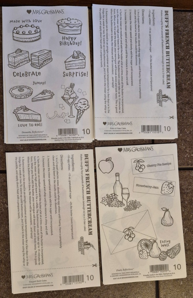 Mrs. Grossman's Cake Designs Set 2 - 20 Sheets - 5 Each Design