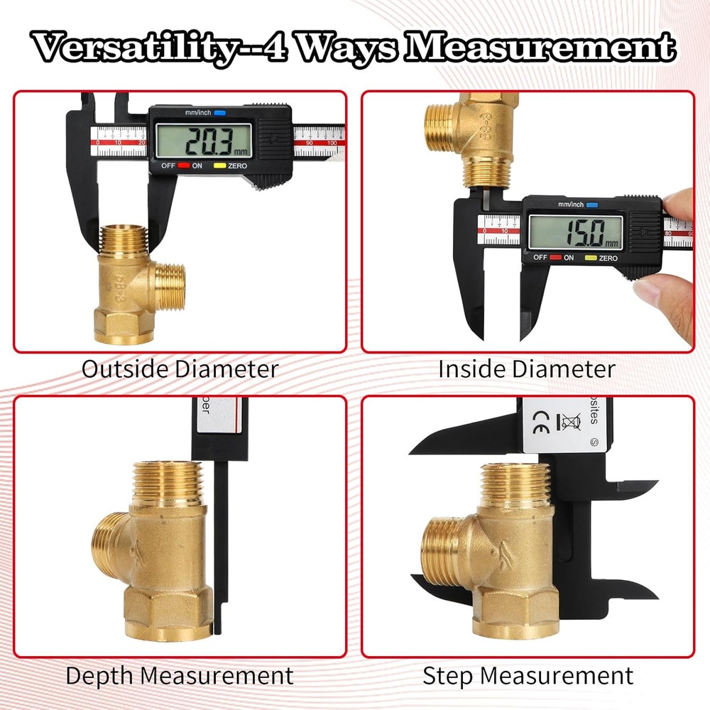 Digital Caliper, Upgraded Calipers 6 Inch, Measuring Tool, Electronic Ruler, wit