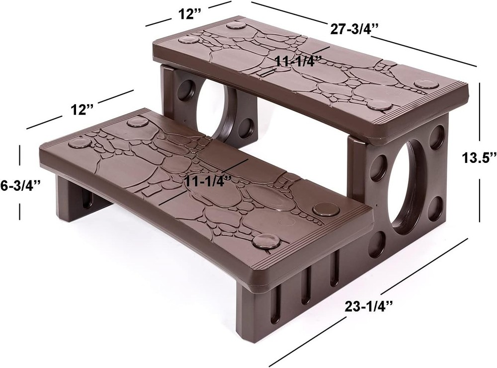 Universal 2-Step Spa Steps - Slip Resistant Design