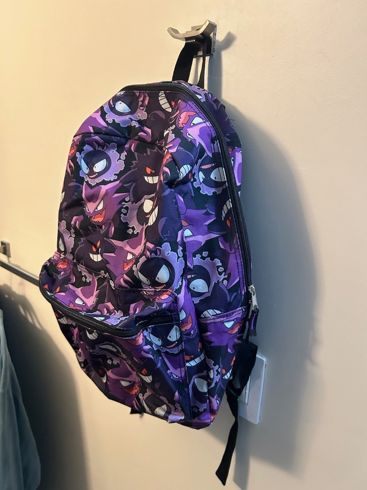 Pokemon Gengar / Gastly / Haunter Ghost Evolution All Over Print 17" Backpack