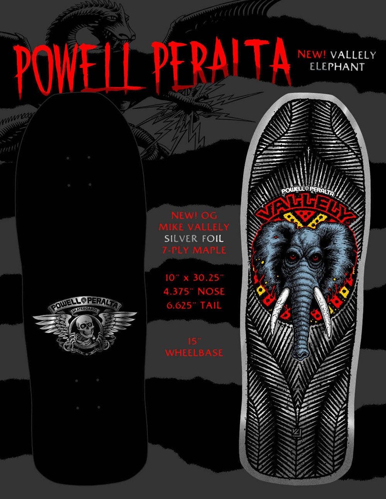 Powell Peralta Mike Vallely Elephant Silver Foil [Autographed] Skateboard Deck