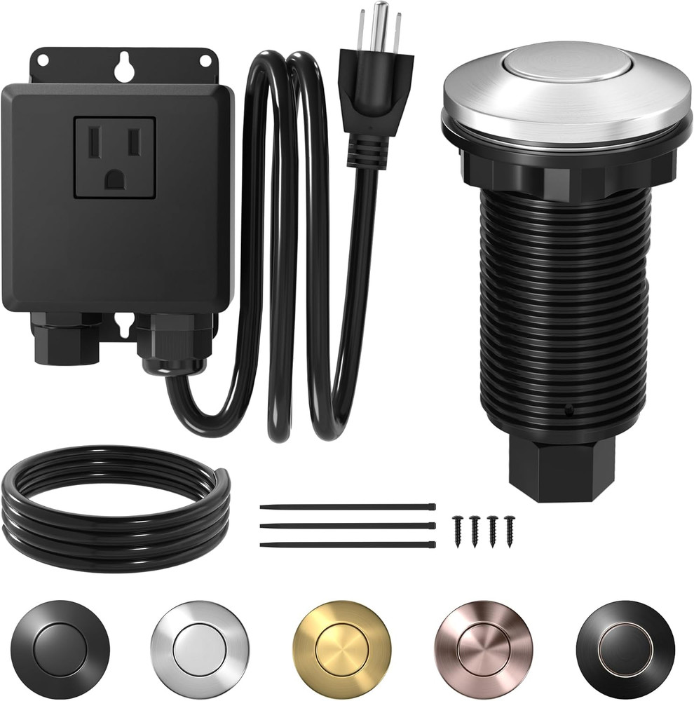 Joinfworld Garbage Disposal Button Kit, Garbage Disposal Air Switch Kit Sink Top