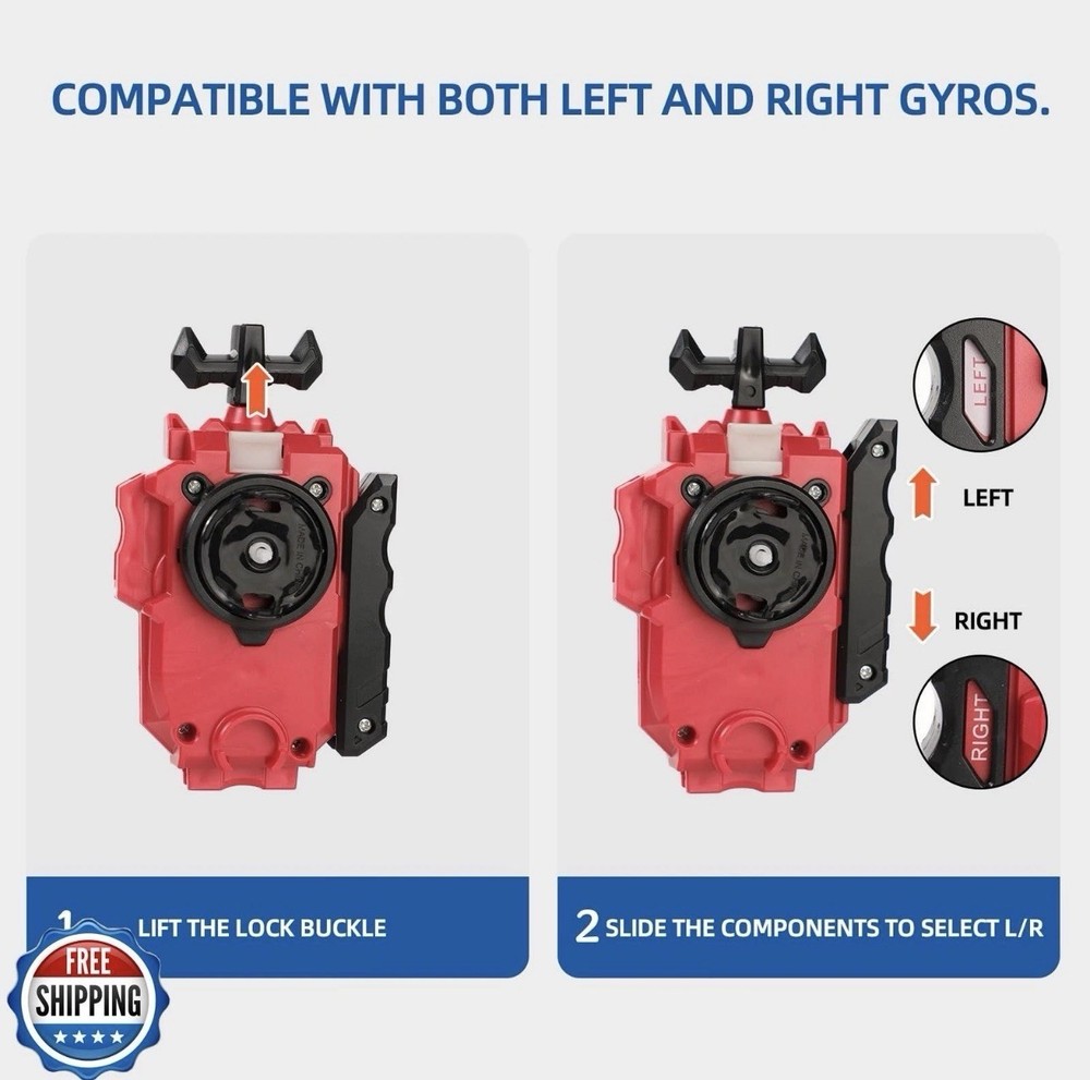 2 Pack String Launchers and Grips, Battling Burst Launcher, Left/Right Spin,