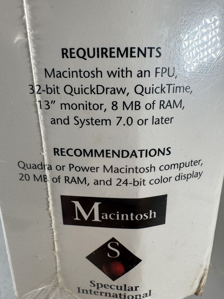 Infini-D 3D Graphics Tool Vintage Software (1994) Mac New Sealed Box