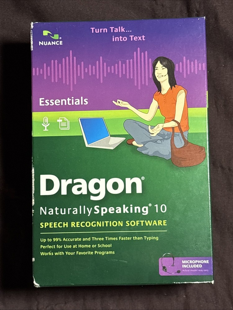 Dragon Naturally Speaking 10 Standard Speech Recognition Software (PC) SEALED
