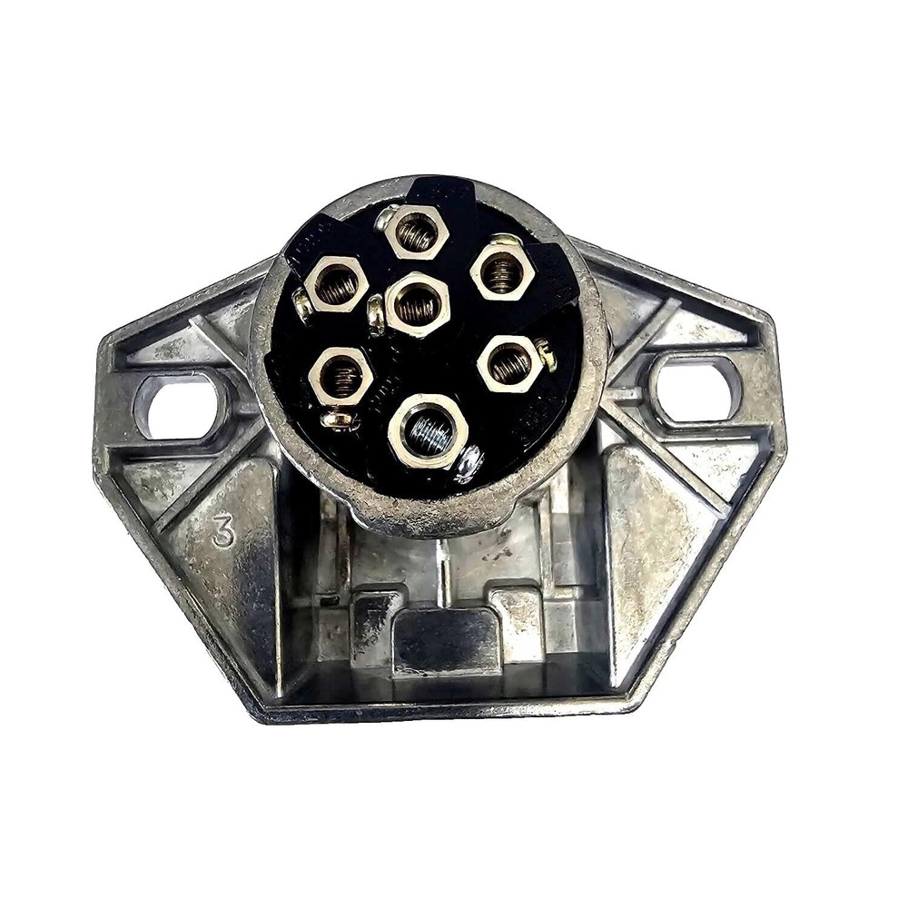 347SG13 7 Solid Pins Connector Electrical Sockets Male Round Die Cast Replac.