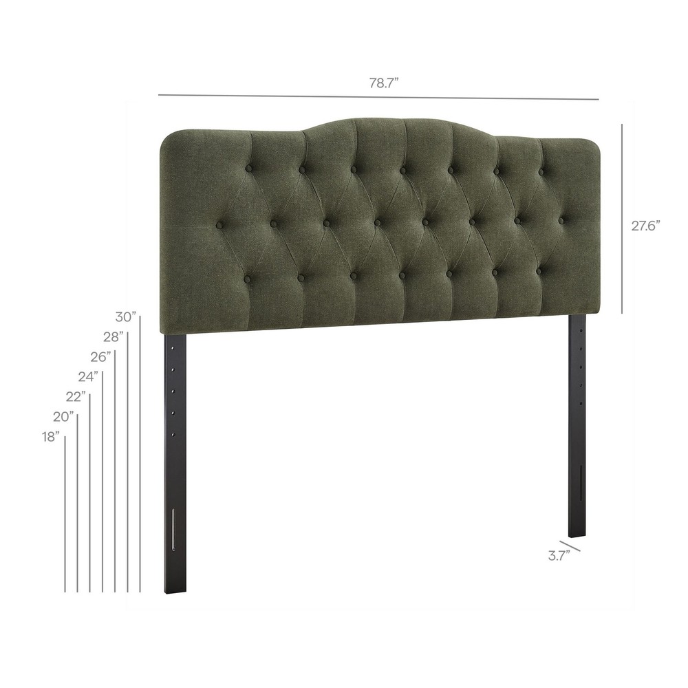 Annabel Premium Linen Blend King Headboard in Sage