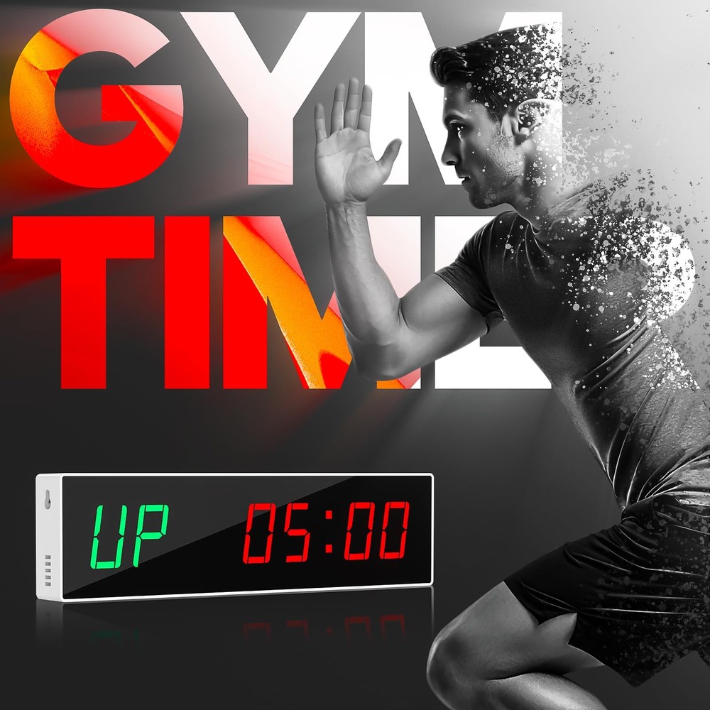 Dienmern Large Digital Gym Timer – Remote Control Clock Wall with 9 White