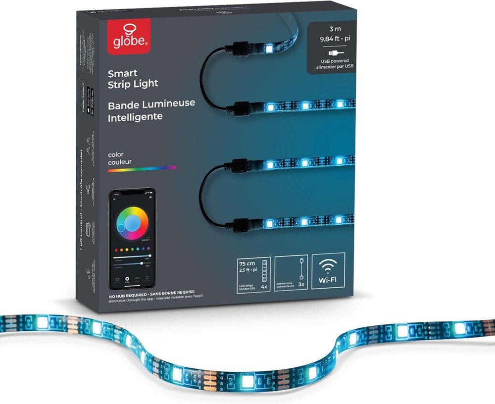 3M/9FT RGB LED Wi-Fi Smart Multicolor Changing USB Plug-in Strip Light, App Ctrl