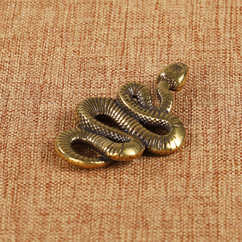Solid Brass Snake Figurine Small Statue Home Ornament Figurines Collectibles