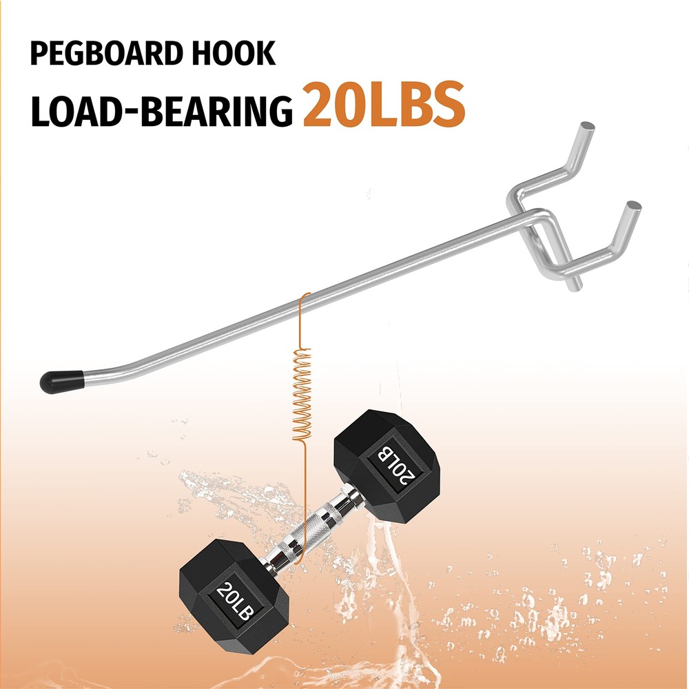 50PC Pegboard Hooks 2 Inch Ideal Garage Organization,Wall Storage Tool Organizer