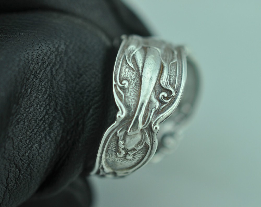 Solid 925 Sterling Silver Nude Venus Girl Lady Adjustable Spoon Ring