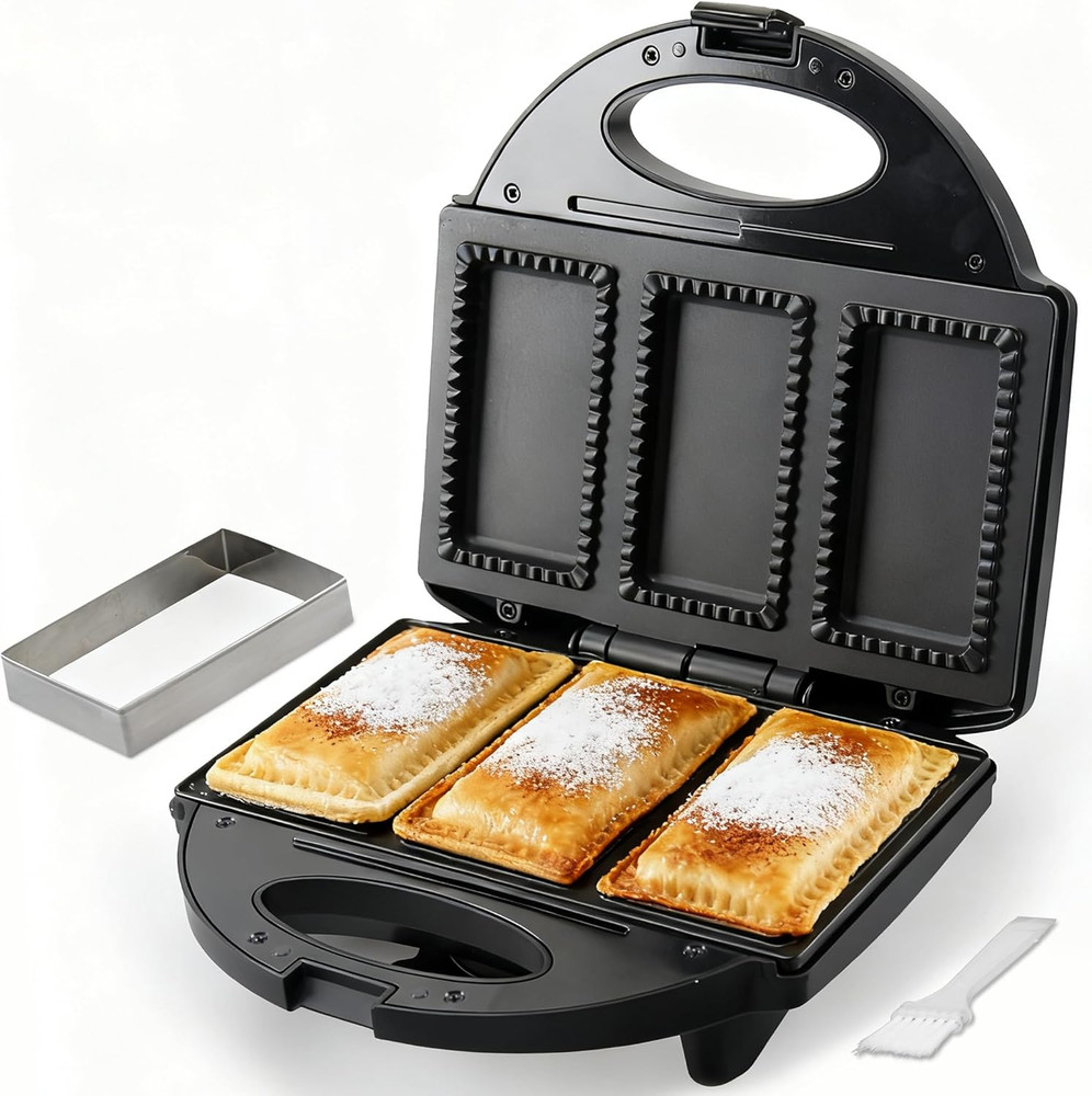 Electric Mini Pocket Pie Maker Machine with Crust Cutter, Pocket Pie Iron Press