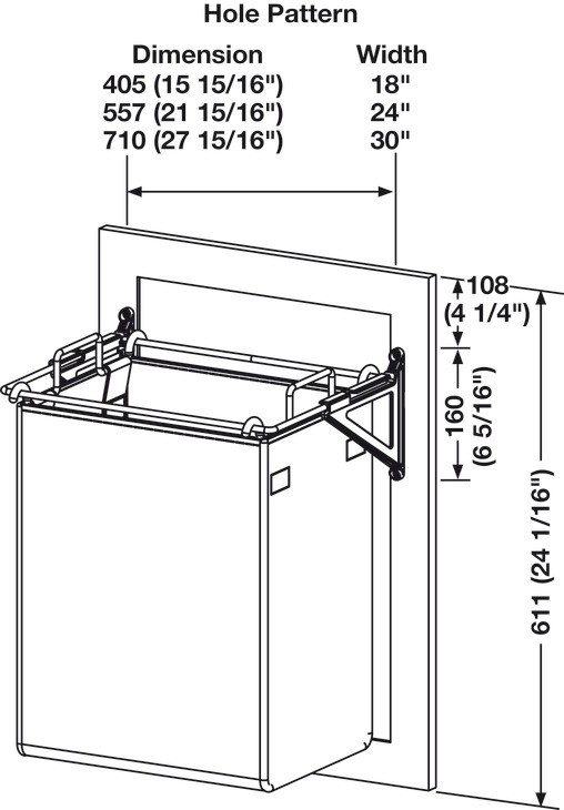 18" Tilt-out Hamper - TAG Hardware - Removable Bag - Black