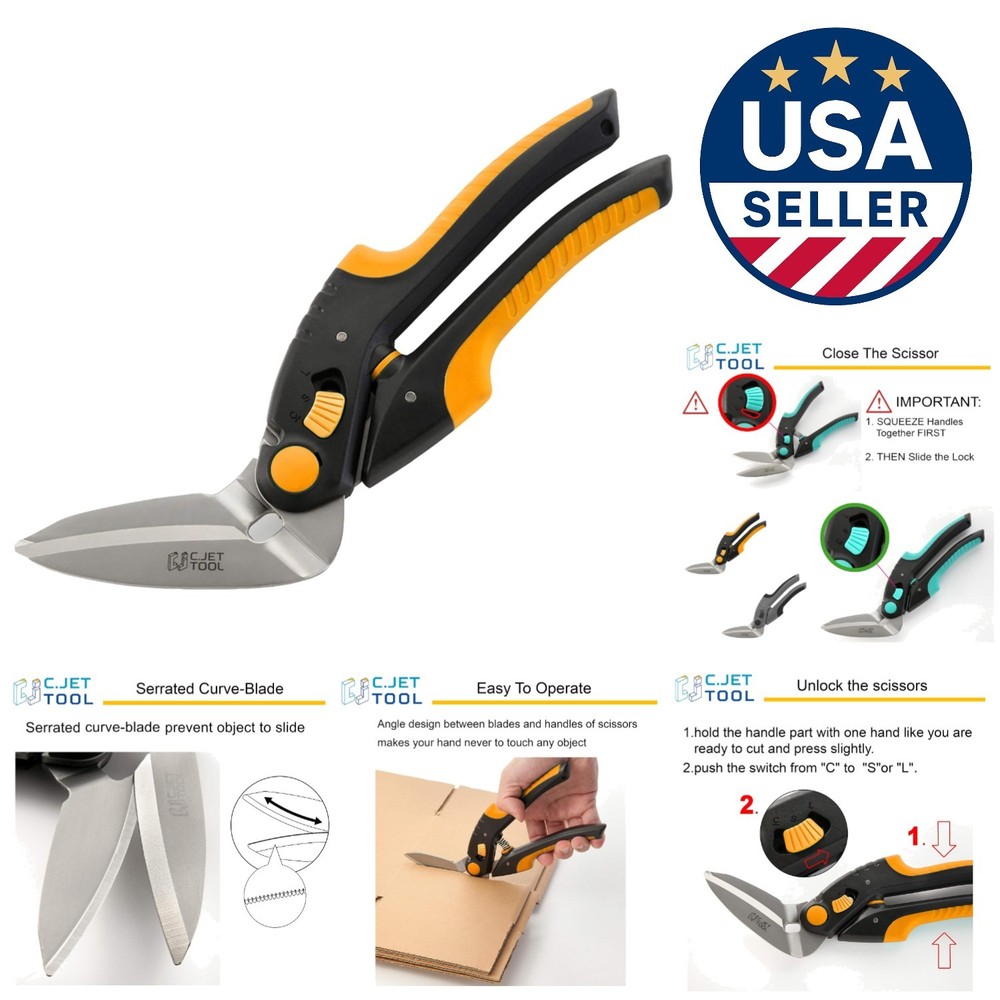 10" Heavy Duty Professional Scissors - Ergonomic Multi-Purpose Tool in Orange