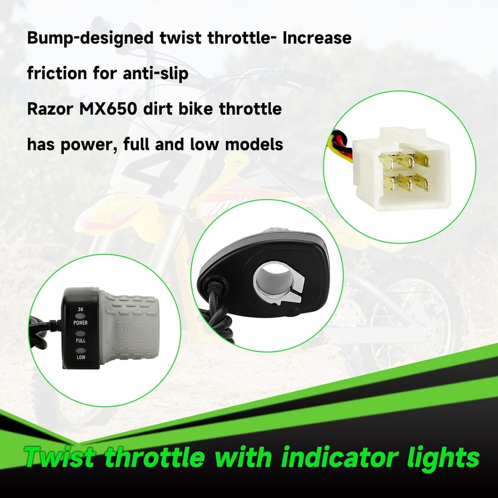 36V Controller and Throttle Compatible with Razor MX500 MX650 Dirt Bike