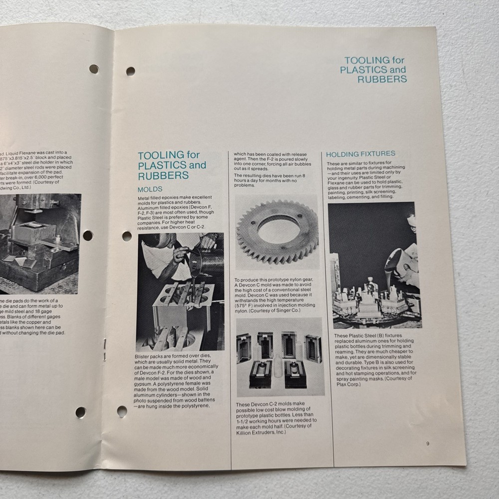 Devcon Corporation Danvers, Mass Tooling With Devcon Bulletin T-1 Catalog