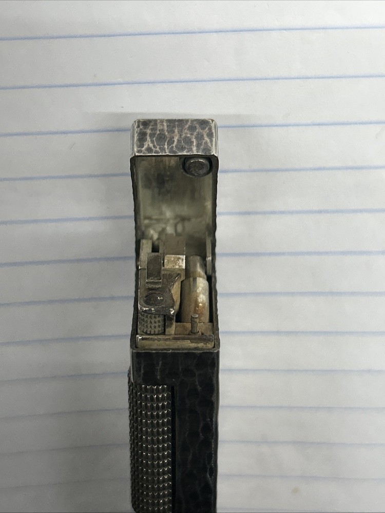 Vintage Dunhill Rolla gas lighter Silver Bark, Untested