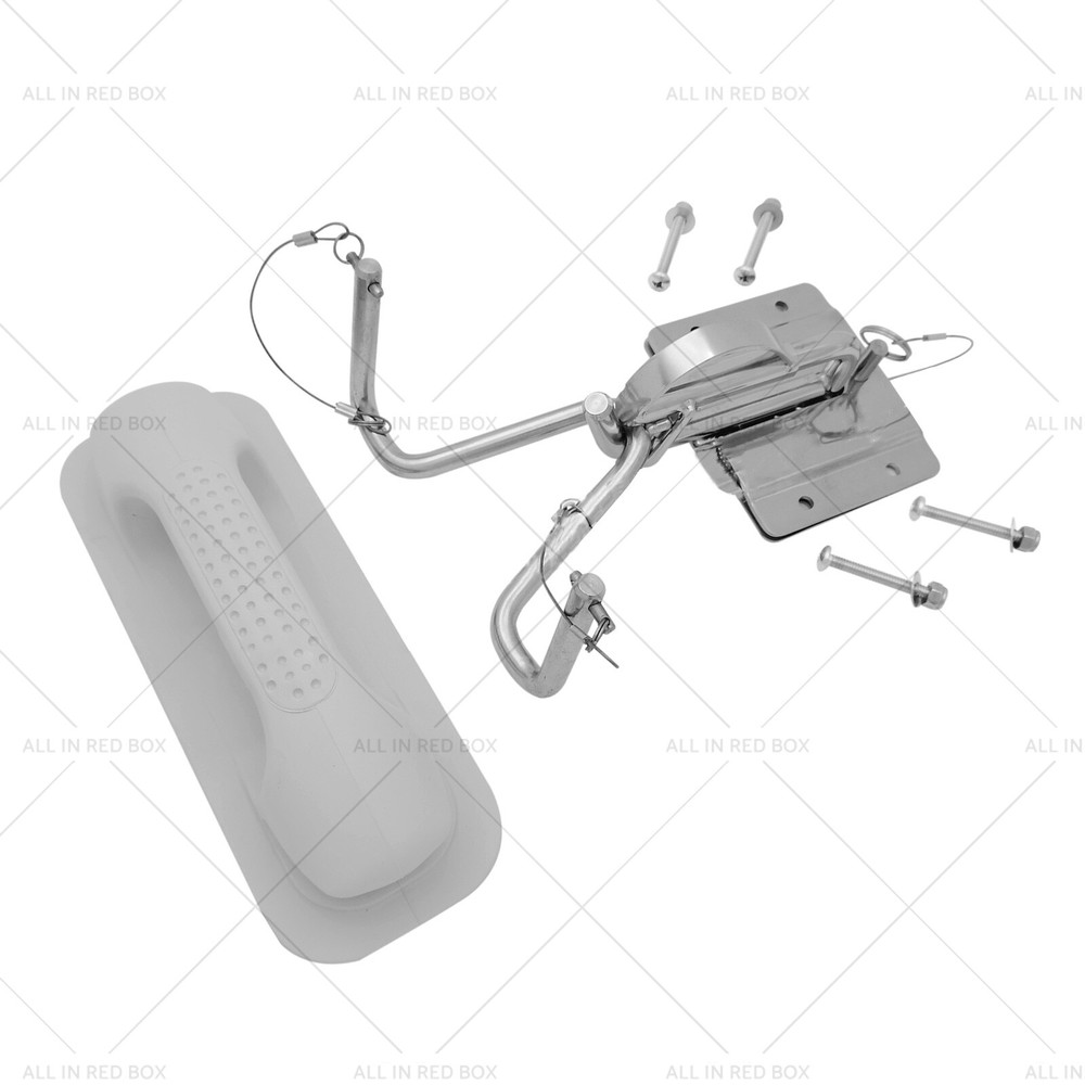 Stainless Steel Boat Insta-Lock Snap Quick Davits Set With Handle Pad