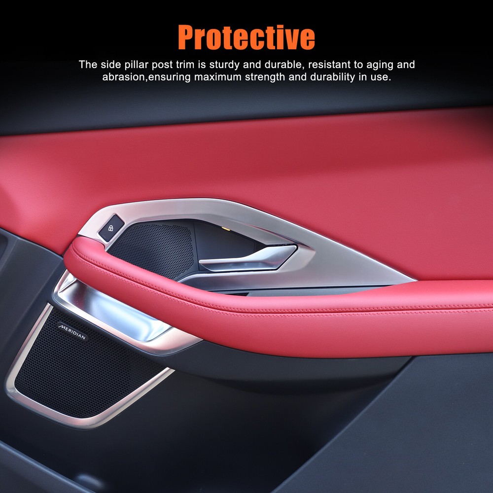 ABS Silver Chrome Inner Door Handle Lock Frame Trim For Jaguar E-PACE 2018-2023