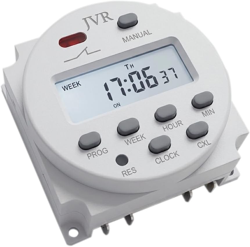 12V Timer Switch - Programmable, DC/AC/Solar Battery Powered | 12 Volt JVR Time