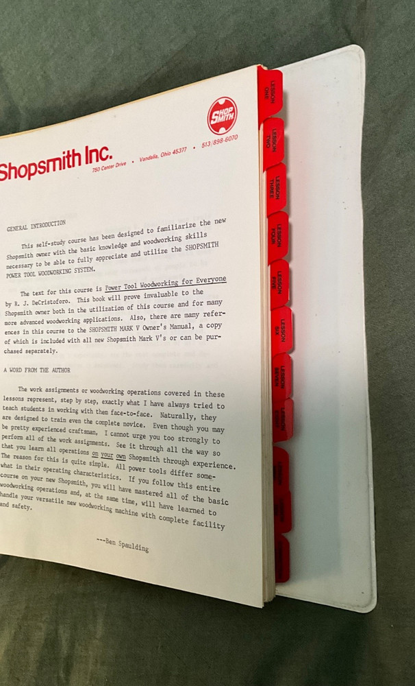 BOOK - Self Study Course for the Shopsmith Power Tool Wood Working System