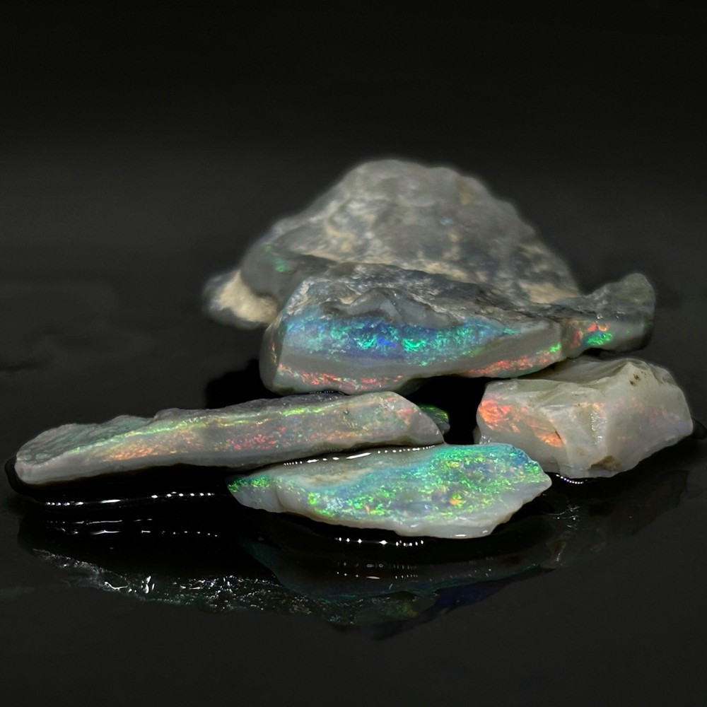 Raw Garish Australian Lightning Ridge Opal Stone Parcel