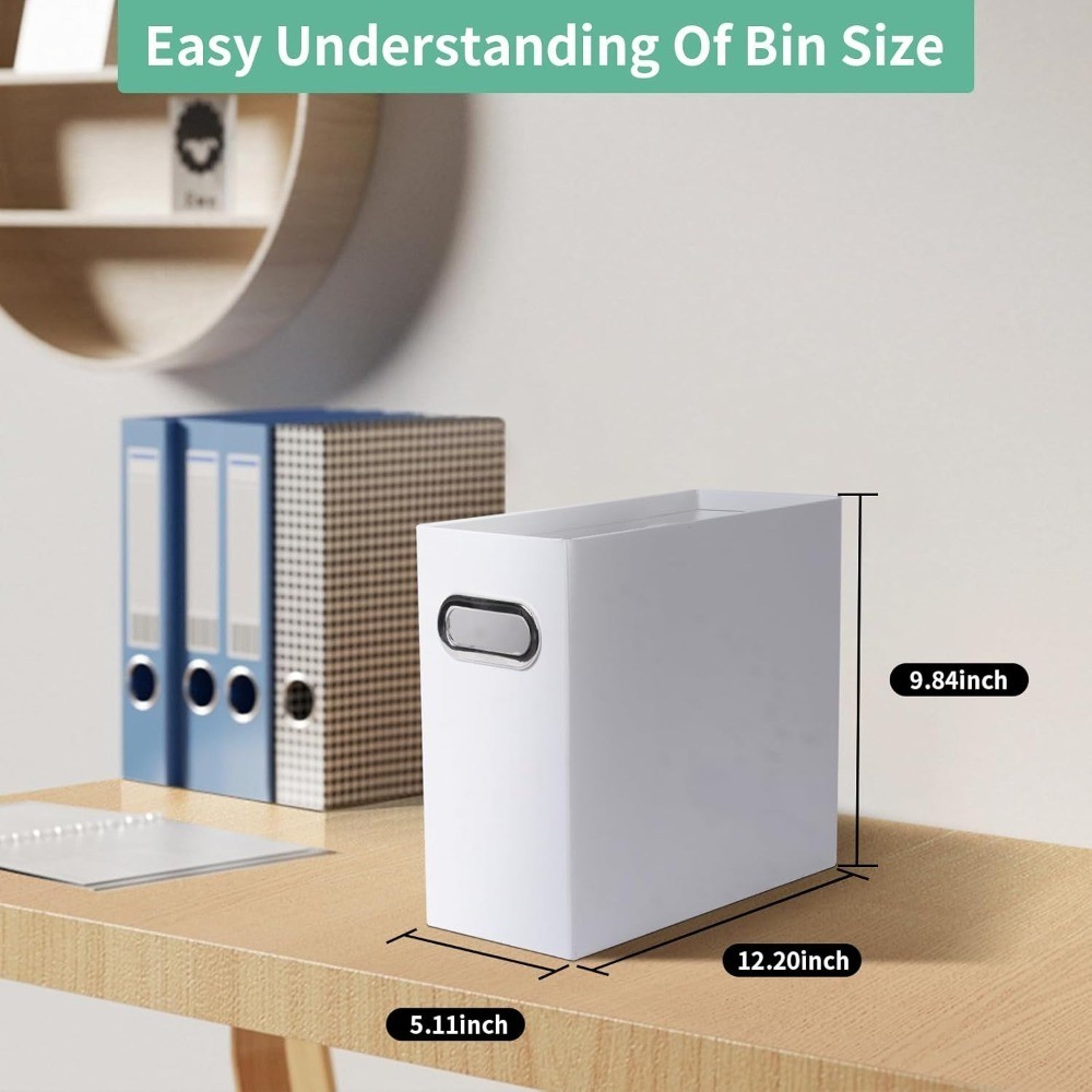 Portable File Box with Handle Collapsible Document Organizer for Home Office