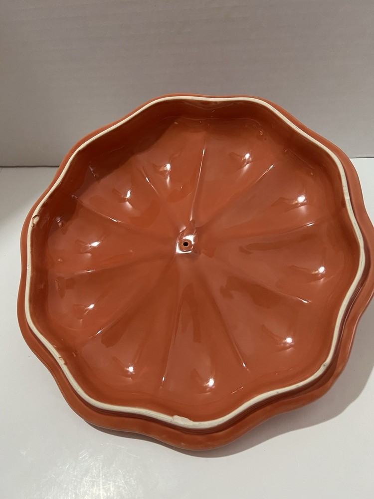 Pumpkin shaped Covered Casserole. 10 1/2” round