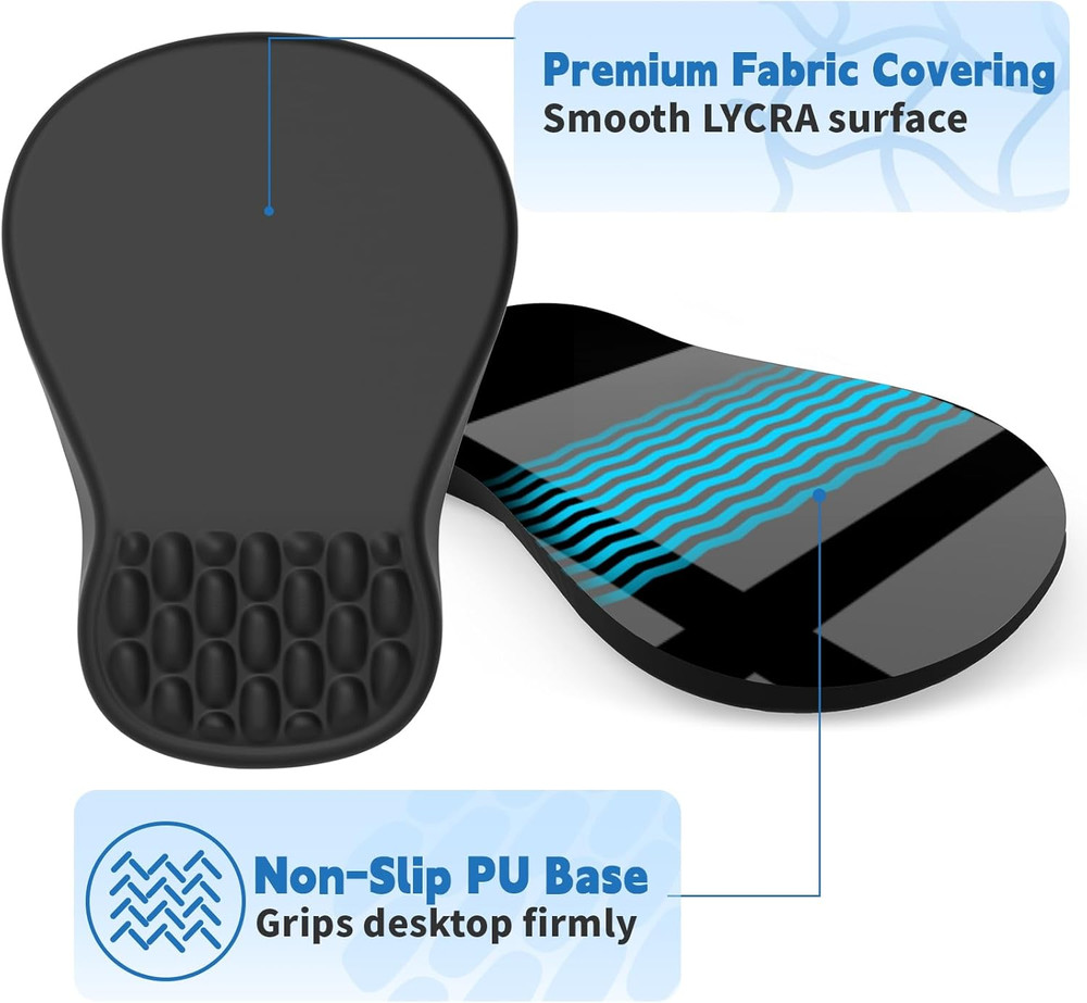 Ergonomic Mouse Pad with Wrist Support - Gel Memory Foam Mouse Mat for Computer