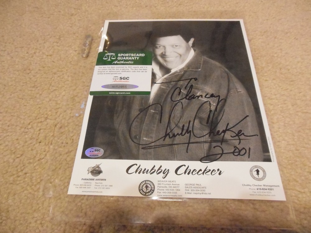 Chubby Checkers Autograph 8" x 10" Photo SGC Basic COA