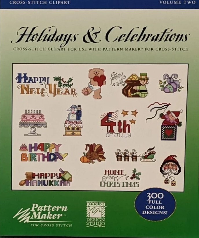 NOS HOBBY WARE PATTERN MAKER HOLIDAYS & CELEBRATIONS CROSS STITCH CLIPART CD-ROM