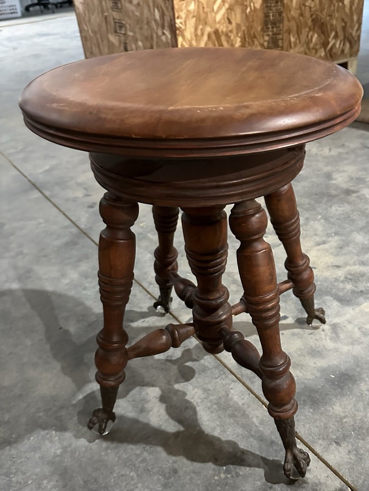 Antique Claw Foot Piano Stool