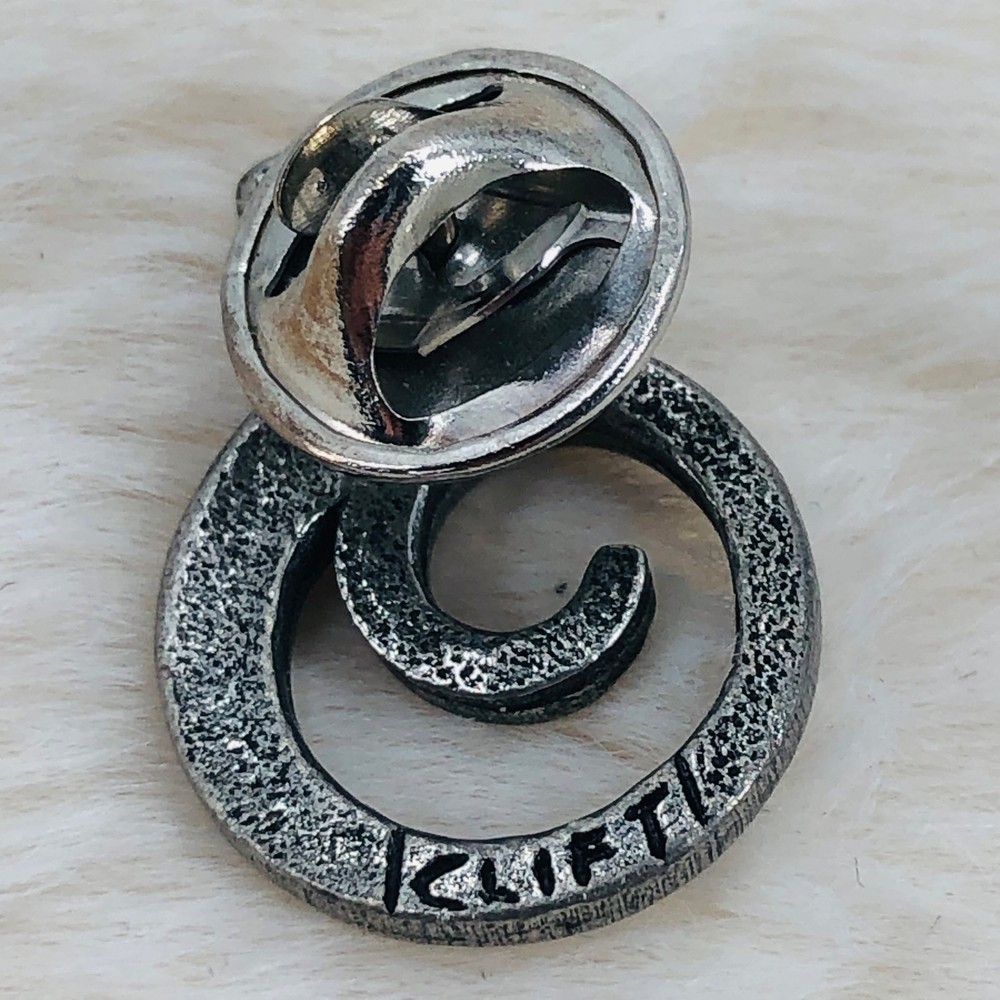 Curled Up Lizard Pewter Lapel Pin by Clift