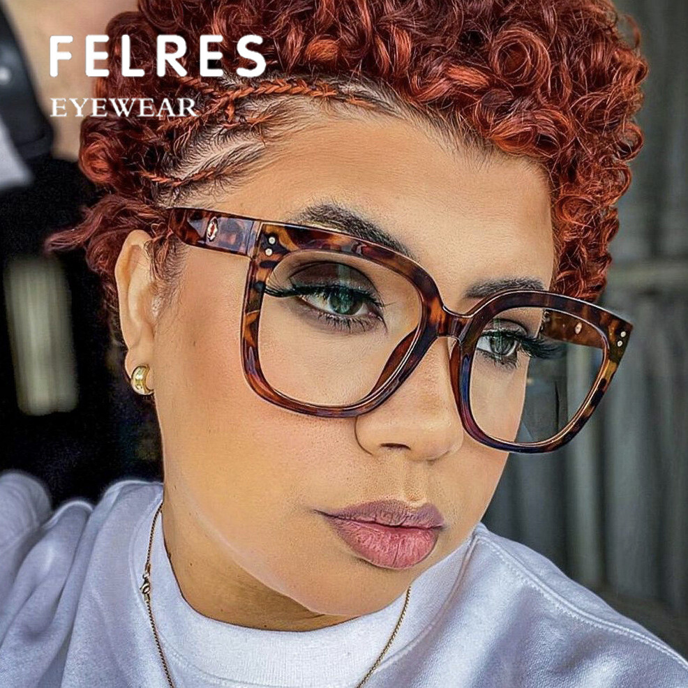 Women Square Blue Light Blocking Reading Glasses Clear Lens Full Frame Glasses