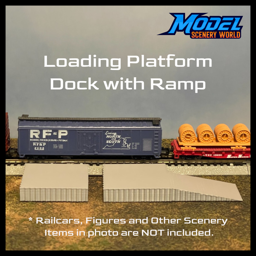 Concrete Loading Dock plus Platform - N Scale 1:160 - Gray