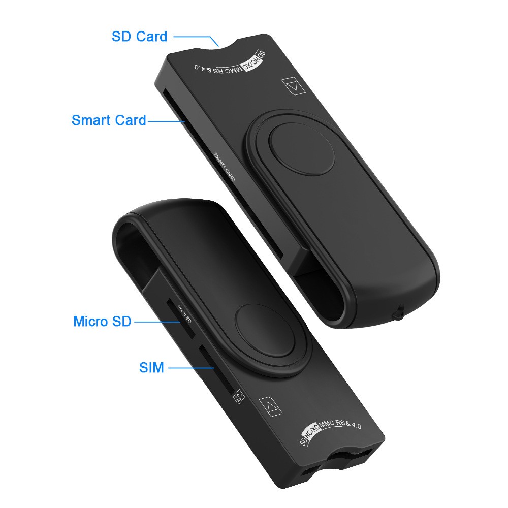 USB 3.0 Smart Card Reader SIM/DOD/CAC/National/Goverment ID Adapter for Windows