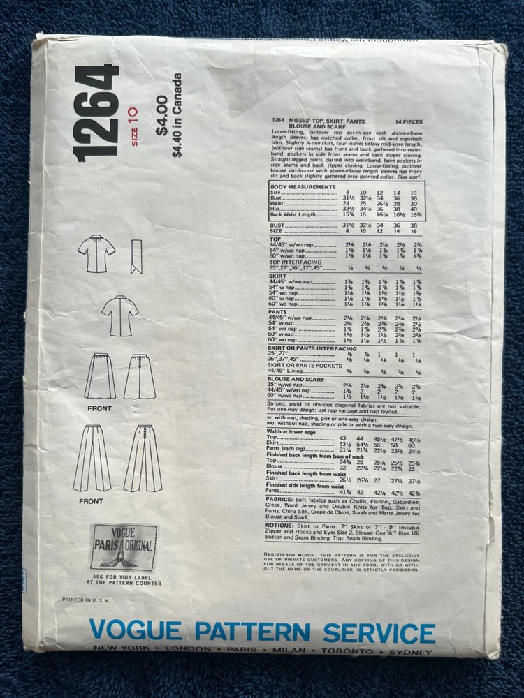 Vogue ~ Cut Patterns ~ All are Size 10 ~ Checked & Complete * ~ * ~ Listing 1010