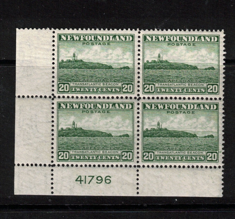 Newfoundland #263 Very Fine Never hinged Plate #41796 Lower Left Block