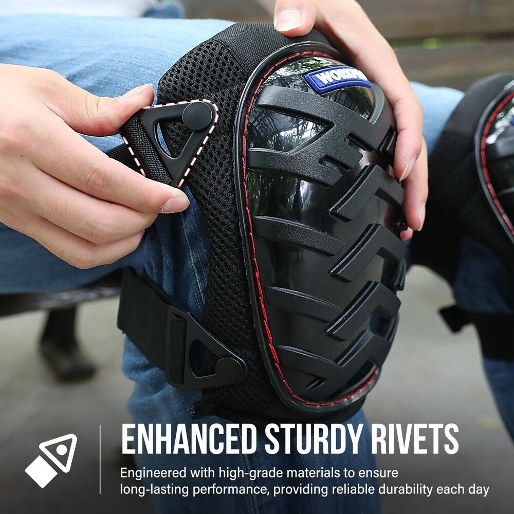 Construction Gel Knee Pads Safety Kneepad Adjustable Buckle Strap Durable Button