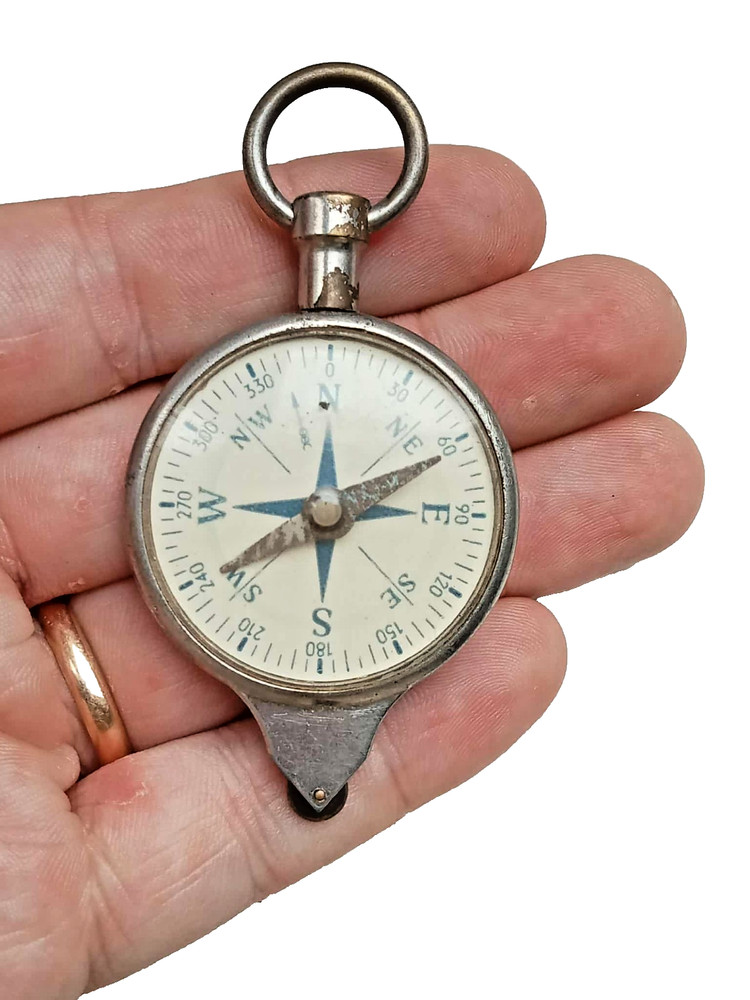 Vintage 1920s Compass and Conversion Calculator