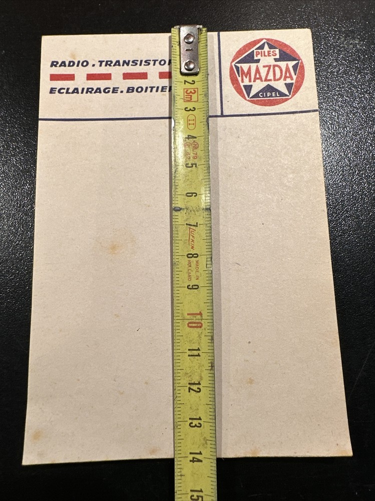 Rare Petit Carnet Publicitaire Bloc Note piles mazda