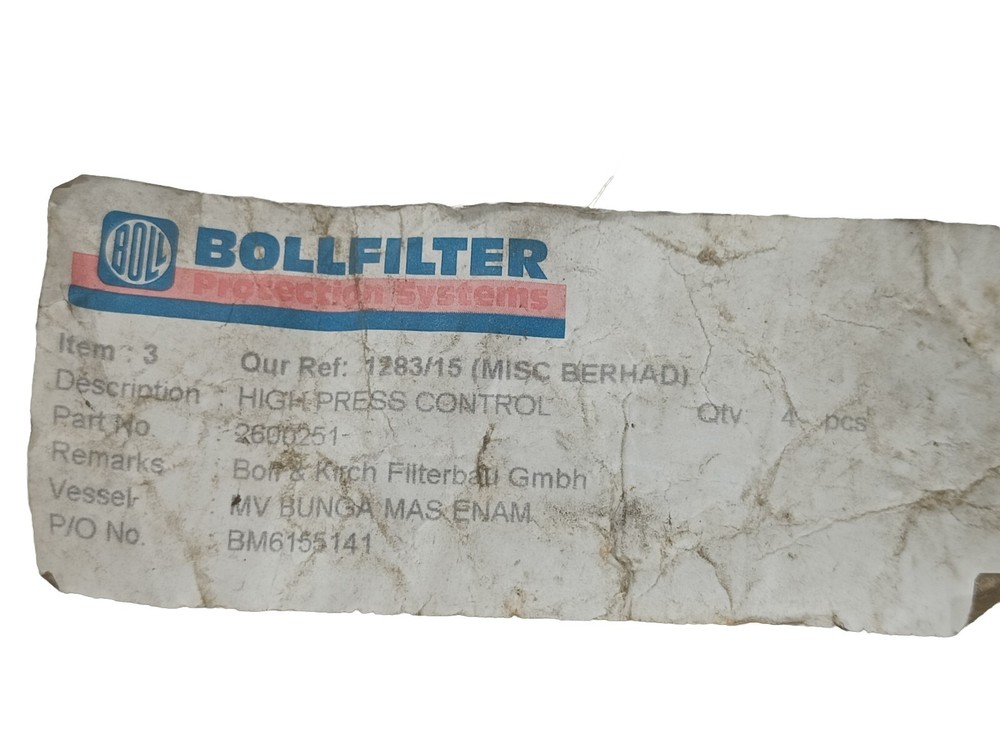 Bollfilter 2600251 High Pressure Control Valve / SMC AR20-02-A #NEW