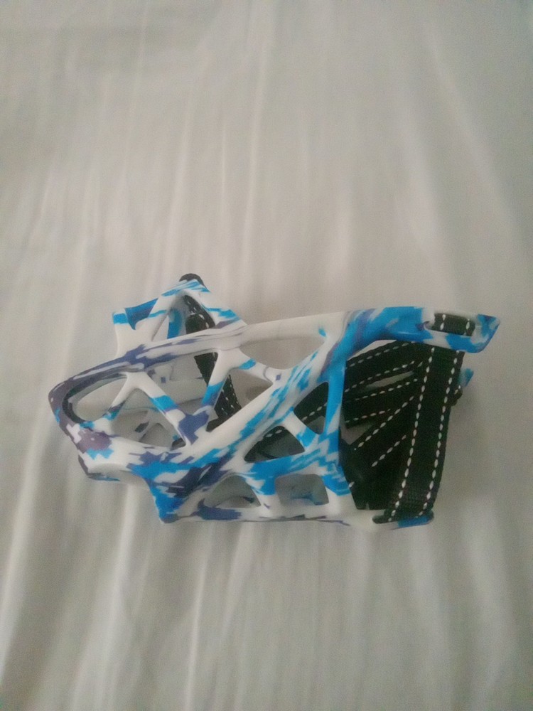 Size Medium Blue And White Camo Baskerville Muzzle Soft Rubber Durable