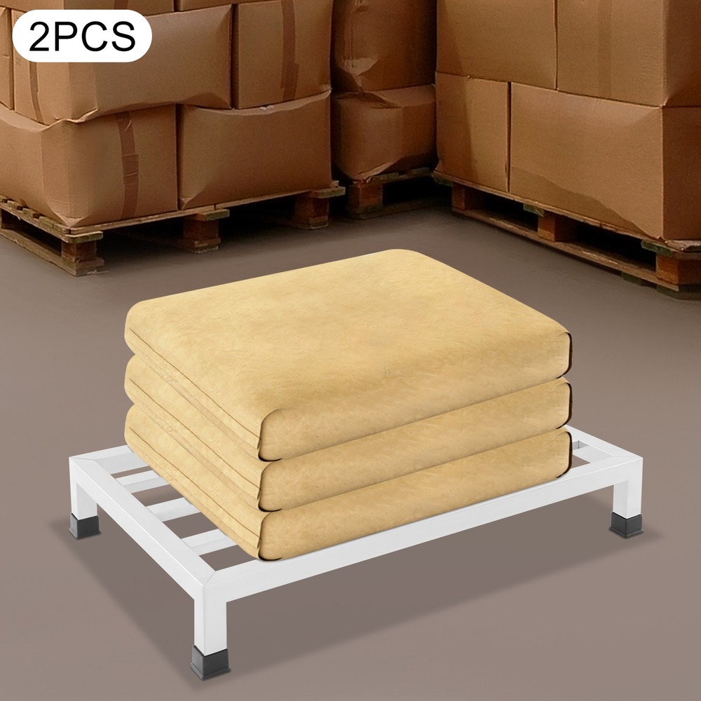 2 Pack Stainless Steel Dunnage Racks - Heavy-Duty Storage Solution