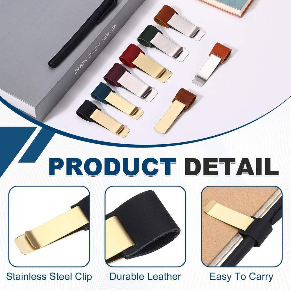 Pen Loop for Notebook, Brass Retro, Black/Brass