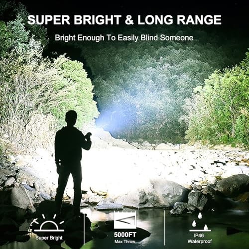 Rechargeable Flashlights, Super Bright Flash Lights, Powerful Flashlight