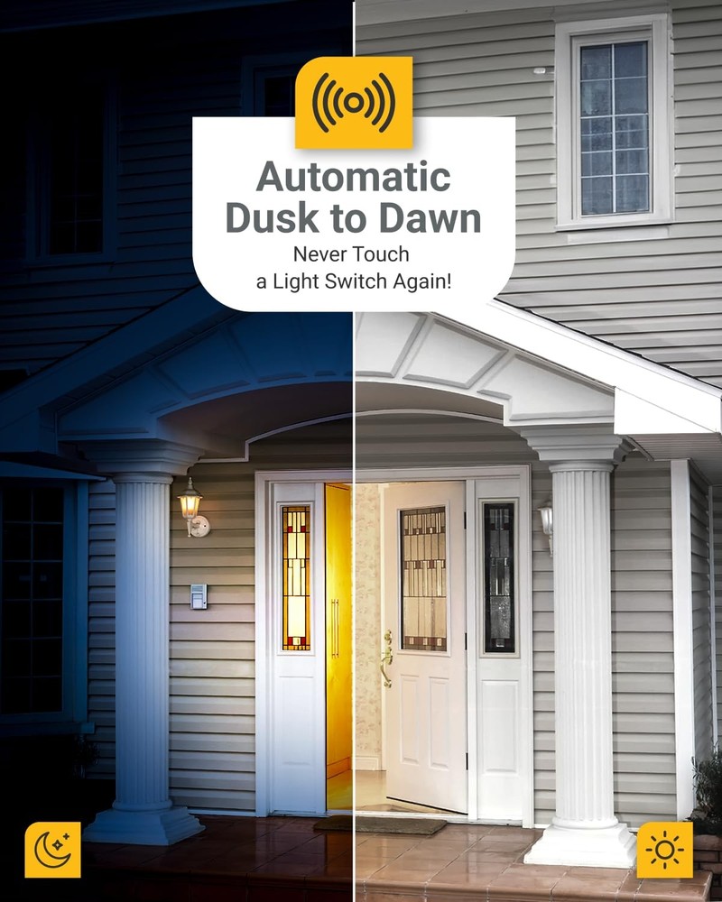 6 Pack LED Dusk to Dawn Candelabra Bulbs 5000K Daylight E12 Base