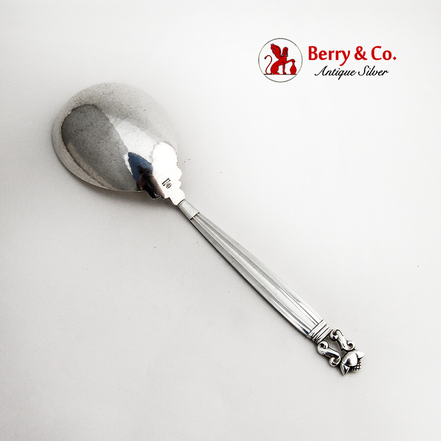 Acorn Large Serving Spoon Georg Jensen Sterling Silver